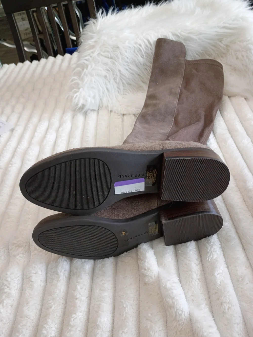 Lucky Brand Calypso Women’s Over-the-Knee Suede Boots in Taupe Suede